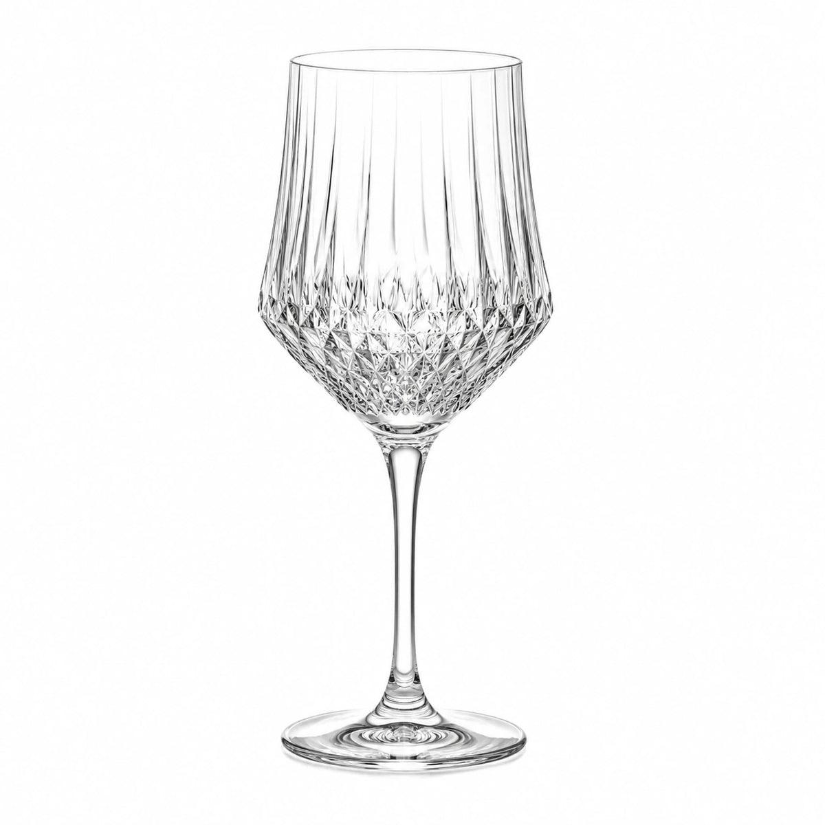 Weinglas 500 ml transparentes Glas mit Facettenschliff