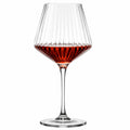 Rotweinglas 500 ml Transparentes Glas 23 cm Geriffeltes Stielglas