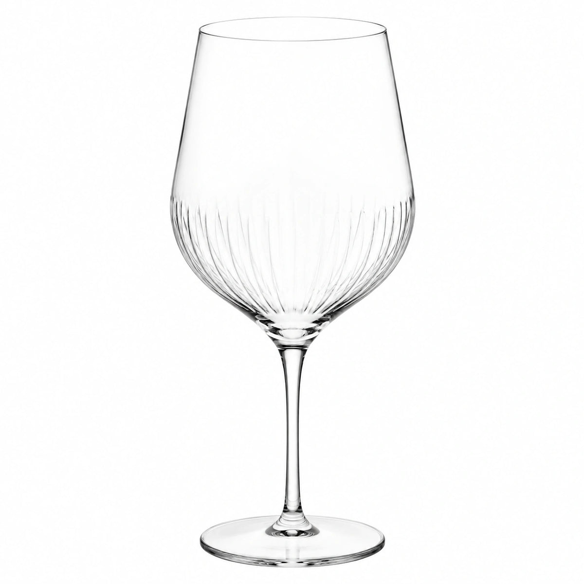 Weinglas 650 ml 24 cm aus klarem Glas mit Rillenstruktur für Rotwein