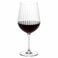 Weinglas 450 ml aus transparentem Glas mit Rillenstruktur für Rotwein
