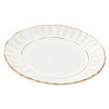 Servierplatte 35 x 25 cm Porzellan Weiß Goldrand oval klassisch